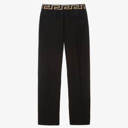 Versace-Teen Boys Black Greca Trousers | Childrensalon Outlet
