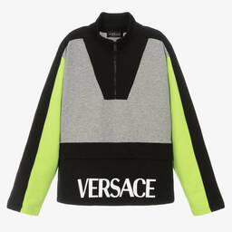 Versace-Teen Boys Black & Grey Cotton Sweatshirt | Childrensalon Outlet