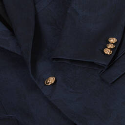 Versace-Синий шерстяной блейзер Barocco для мальчиков-подростков | Childrensalon Outlet