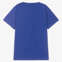 Versace-Teen Boys Blue & Black Logo T-Shirt  | Childrensalon Outlet
