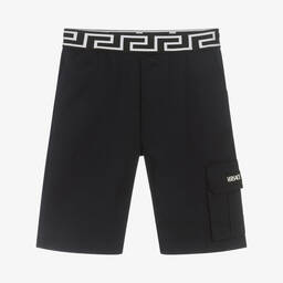 Versace-شورت برمودا تينز ولادي قطن تويل لون كحلي | Childrensalon Outlet