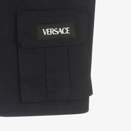 Versace-شورت برمودا تينز ولادي قطن تويل لون كحلي | Childrensalon Outlet