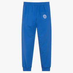 Versace-Teen Boys Blue Cotton Greca Joggers | Childrensalon Outlet