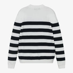 Versace-بلوفر قطن مقلم لون كحلي للمراهقين | Childrensalon Outlet