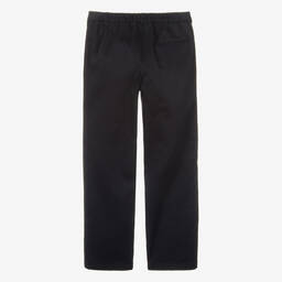 Versace-Teen Boys Blue Cotton Twill Trousers | Childrensalon Outlet