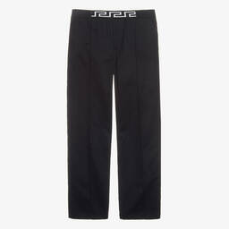 Versace-Teen Boys Blue Cotton Twill Trousers | Childrensalon Outlet