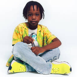 Versace-جينز تينز ولادي قطن دنيم لون أزرق فاتح | Childrensalon Outlet