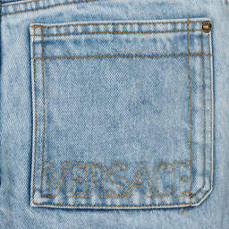 Versace-جينز تينز ولادي قطن دنيم لون أزرق فاتح | Childrensalon Outlet