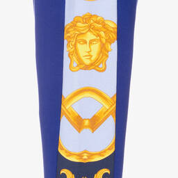 Versace-جوغرز تينز ولادي قطن لون أزرق بطبعة الباروك | Childrensalon Outlet