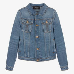 Versace-Teen Boys Blue Medusa Denim Jacket | Childrensalon Outlet