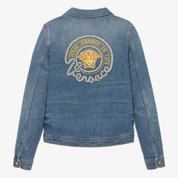 Versace-Teen Boys Blue Medusa Denim Jacket | Childrensalon Outlet