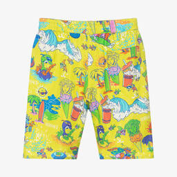 Versace-Зеленые шелковые шорты с рисунком | Childrensalon Outlet