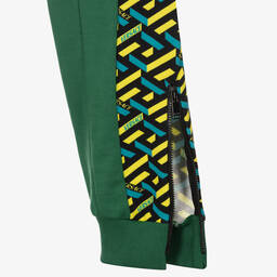 Versace-جوغرز تينز ولادي قطن لون أخضر داكن | Childrensalon Outlet