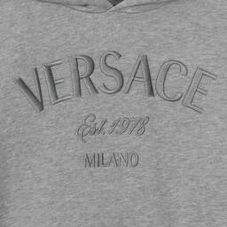 Versace-Teen Boys Grey Cotton Hoodie | Childrensalon Outlet