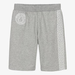 Versace-Серые хлопковые шорты для мальчиков-подростков | Childrensalon Outlet