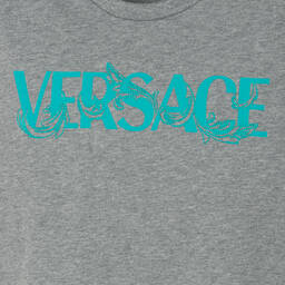 Versace-Серая футболка из меланжевой ткани | Childrensalon Outlet