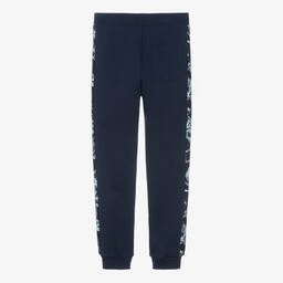 Versace-Teen Boys Navy Blue Barocco Stencil Joggers | Childrensalon Outlet