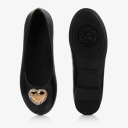 Versace-بمب تينز بناتي جلد لون أسود | Childrensalon Outlet