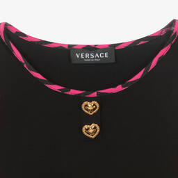 Versace-Teen Girls Black & Pink Greca Dress | Childrensalon Outlet