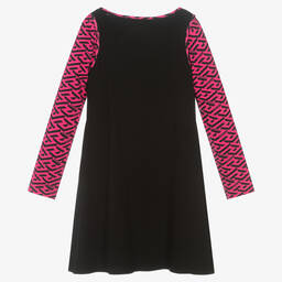 Versace-Teen Girls Black & Pink Greca Dress | Childrensalon Outlet