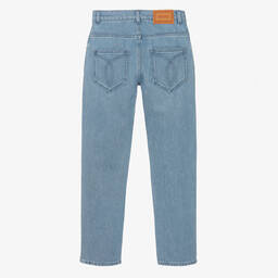 Versace-Голубые джинсы с цветами для девочек-подростков | Childrensalon Outlet