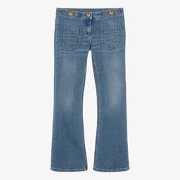 Versace-Синие джинсы-клеш для девочек-подростков | Childrensalon Outlet