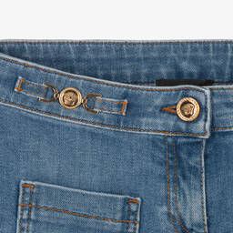 Versace-Синие джинсы-клеш для девочек-подростков | Childrensalon Outlet