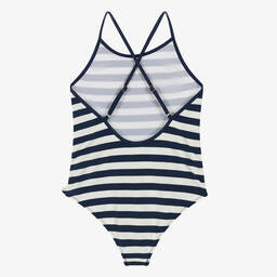 Versace-Teen Girls Blue Nautical Stripe Swimsuit | Childrensalon Outlet