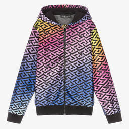 Versace-توب بسحّاب فيسكوز جيرسي بطبعة ملونة | Childrensalon Outlet