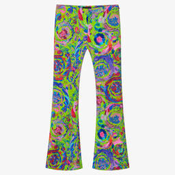 Versace-Зеленые брюки-клеш для девочек | Childrensalon Outlet
