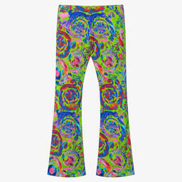 Versace-Зеленые брюки-клеш для девочек | Childrensalon Outlet