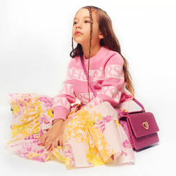 Versace-Кремовая юбка с орхидеями | Childrensalon Outlet