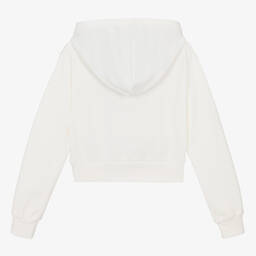 Versace-Кремовая хлопковая худи с сердцем для девочек-подростков | Childrensalon Outlet