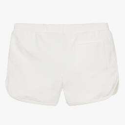 Versace-شورت بطبعة قلب قطن لون عاجي للمراهقات | Childrensalon Outlet