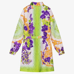 Versace-Шелковое платье с орхидеями | Childrensalon Outlet