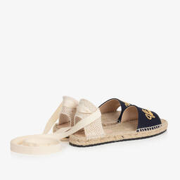 Versace-Teen Girls Navy Blue Espadrille Sandals | Childrensalon Outlet