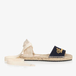 Versace-Teen Girls Navy Blue Espadrille Sandals | Childrensalon Outlet