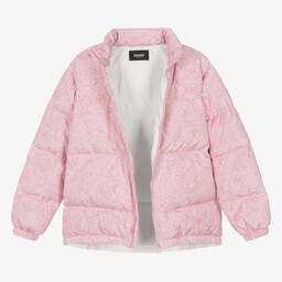 Versace-Розовый пуховик Barocco для девочек-подростков | Childrensalon Outlet