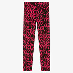 Versace-ليغنغز تينز بناتي قطن جيرسي لون زهري فيوشيا | Childrensalon Outlet