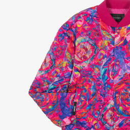 Versace-Розовая куртка-бомбер для девочек | Childrensalon Outlet