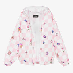 Versace-Розовая куртка в клетку для девочек-подростков | Childrensalon Outlet