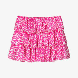 Versace-Розовая атласная юбка с оборками | Childrensalon Outlet
