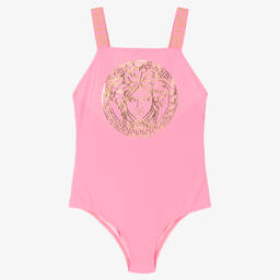 Versace-مايّو تينز بناتي ليكرا لون زهري | Childrensalon Outlet