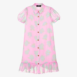 Versace-Teen Girls Pink Rose Silk Dress | Childrensalon Outlet