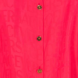 Versace-Teen Girls Pink Satin Jacquard Shirt | Childrensalon Outlet