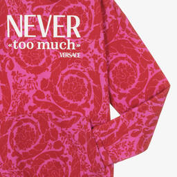 Versace-سويتشيرت تينز بناتي قطن لون زهري | Childrensalon Outlet