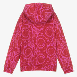 Versace-سويتشيرت تينز بناتي قطن لون زهري | Childrensalon Outlet