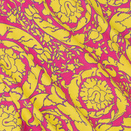 Versace-Teen Girls Pink & Yellow Baroque Shorts | Childrensalon Outlet