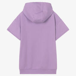 Versace-توب هودي تينز بناتي قطن لون بنفسجي | Childrensalon Outlet