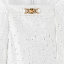 Versace-Teen Girls White Barocco Cotton Dress | Childrensalon Outlet